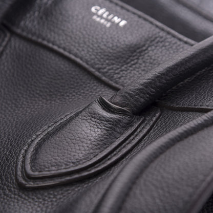 Celine Drummed Calfskin Mini Luggage Black 9 of 13