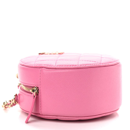 Chanel Caviar Quilted Gripoix CC Round Clutch With Chain Pink 4 of 9