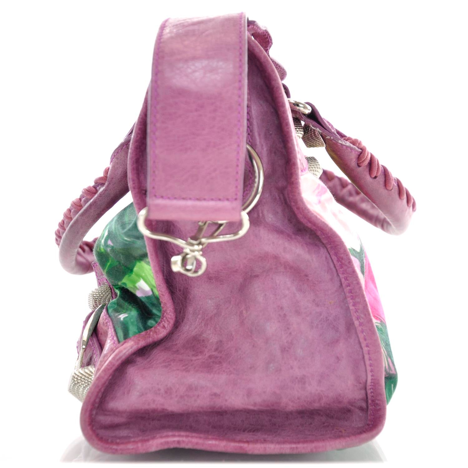 Balenciaga Agneau Canvas Floral Giant 21 Silver Hardware City Magenta 4 of 12
