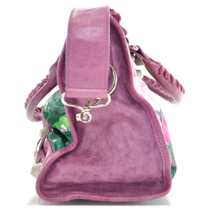 Balenciaga Agneau Canvas Floral Giant 21 Silver Hardware City Magenta 4 of 12