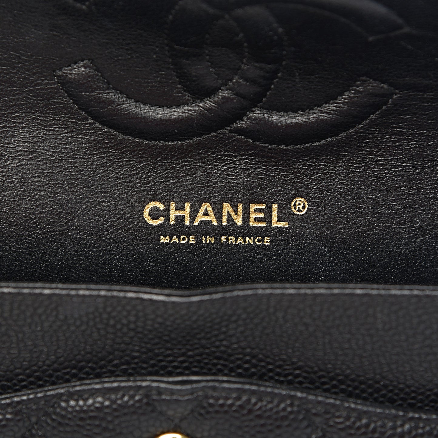Caviar Quilted Medium Double Flap Black