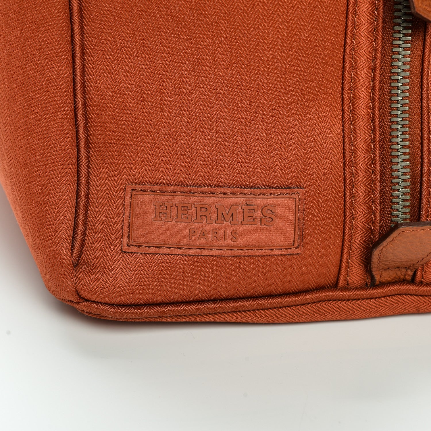 Hermes Buffle Toile Sac A Chien TouTou Brique Potiron 7 of 10