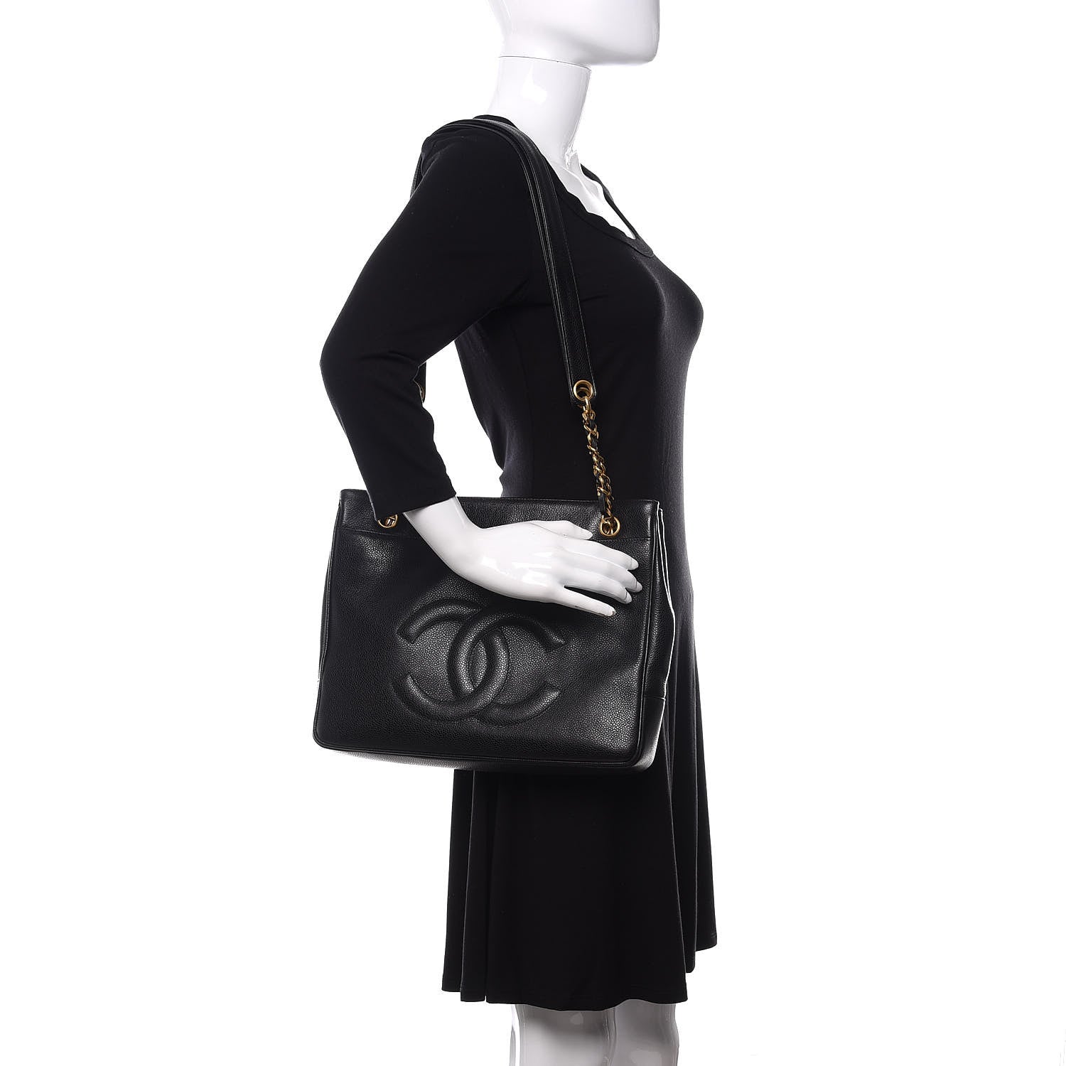 Chanel Caviar CC Shoulder Bag Black 2 of 11