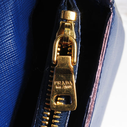 Prada Saffiano Box Clutch Bleuette 12 of 12