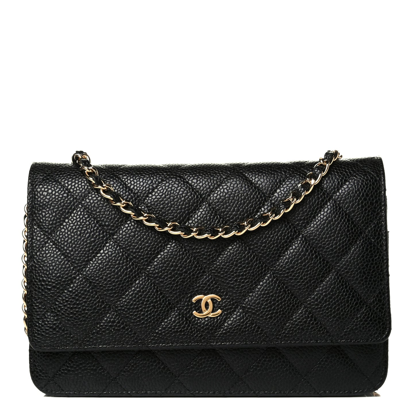 Caviar Quilted Wallet On Chain WOC Black
