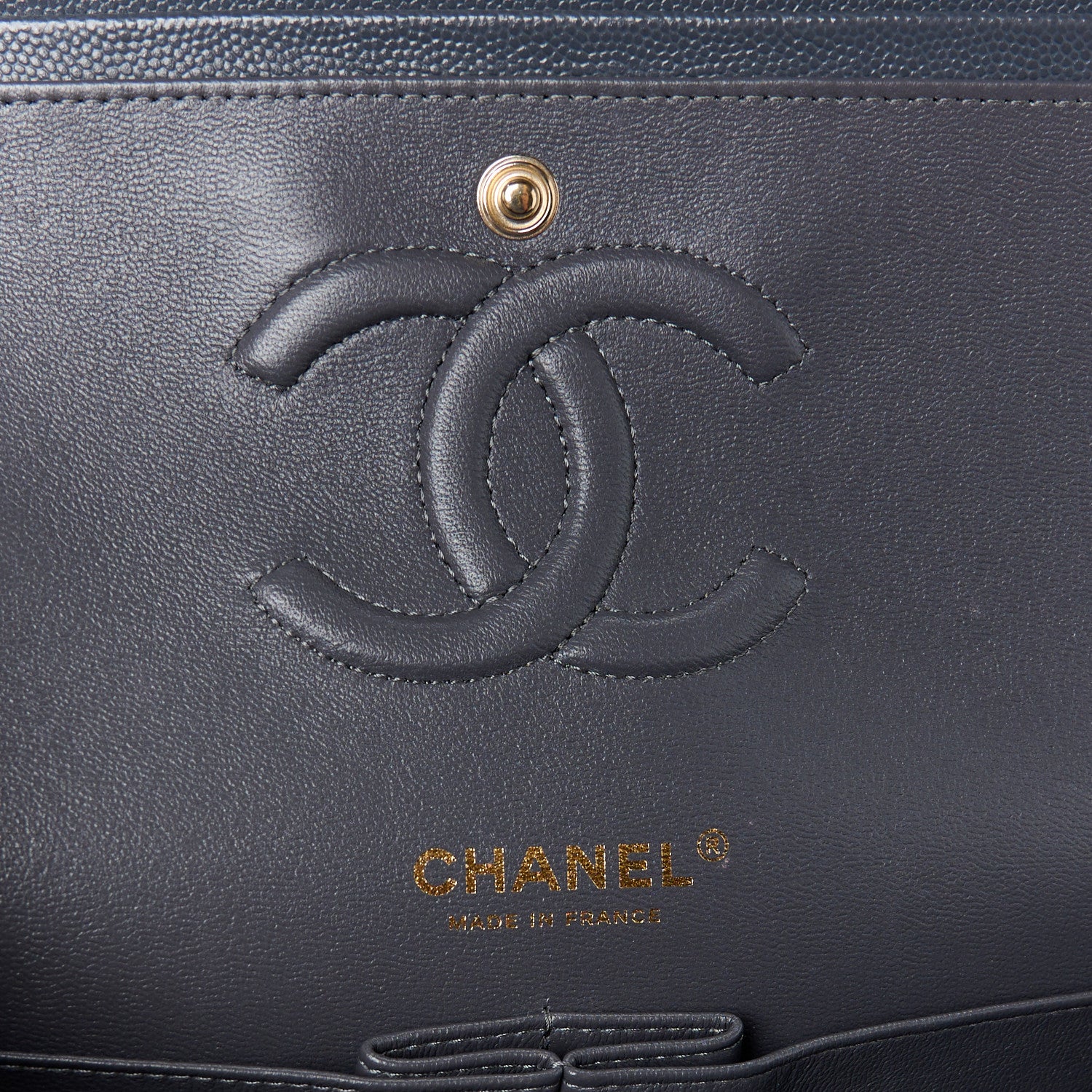 Chanel Caviar Quilted Medium Double Flap Dark Grey 6 of 11
