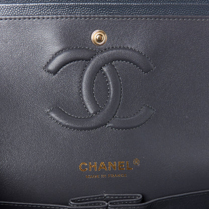Chanel Caviar Quilted Medium Double Flap Dark Grey 6 of 11