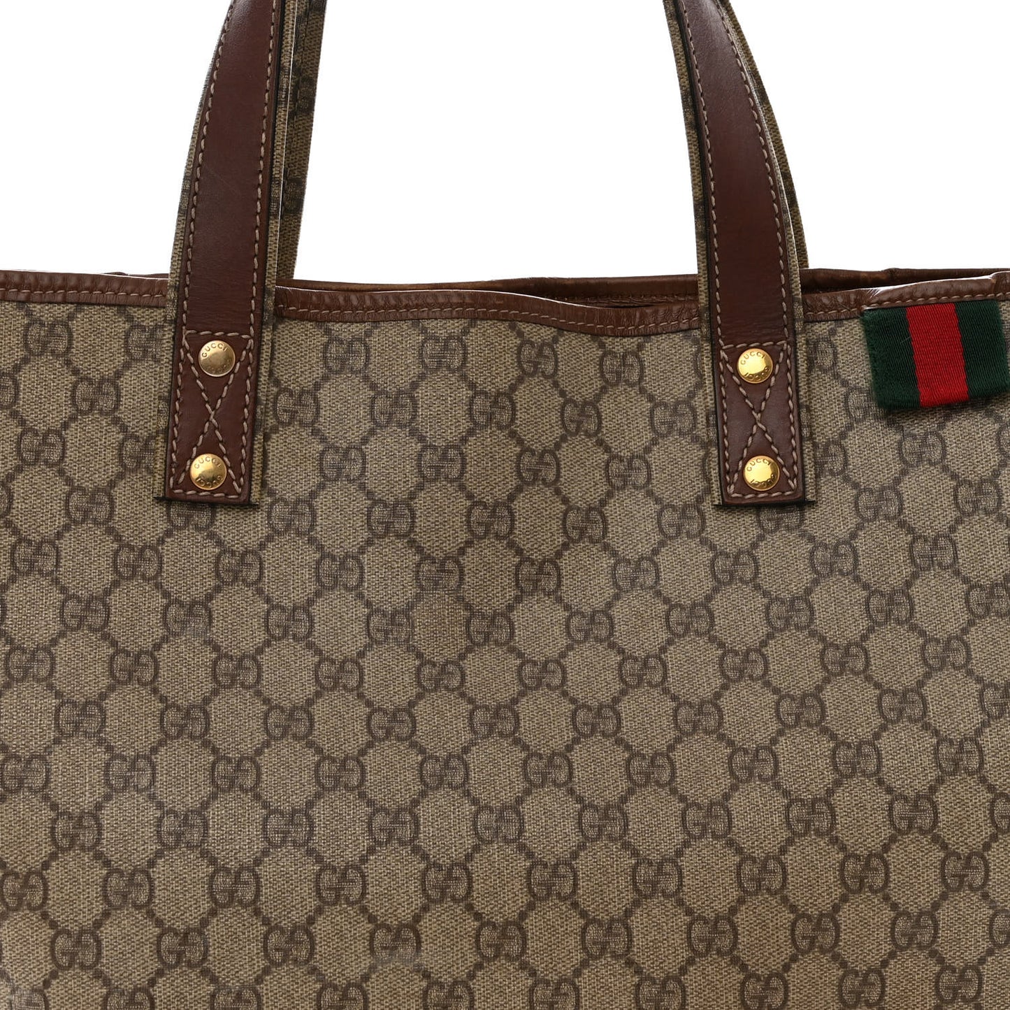 GG Plus Monogram Medium Signature Web Loop Tote Brown