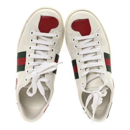 Gucci Calfskin Web Heart Embroidered Womens Ace Sneakers 36 White 2 of 11