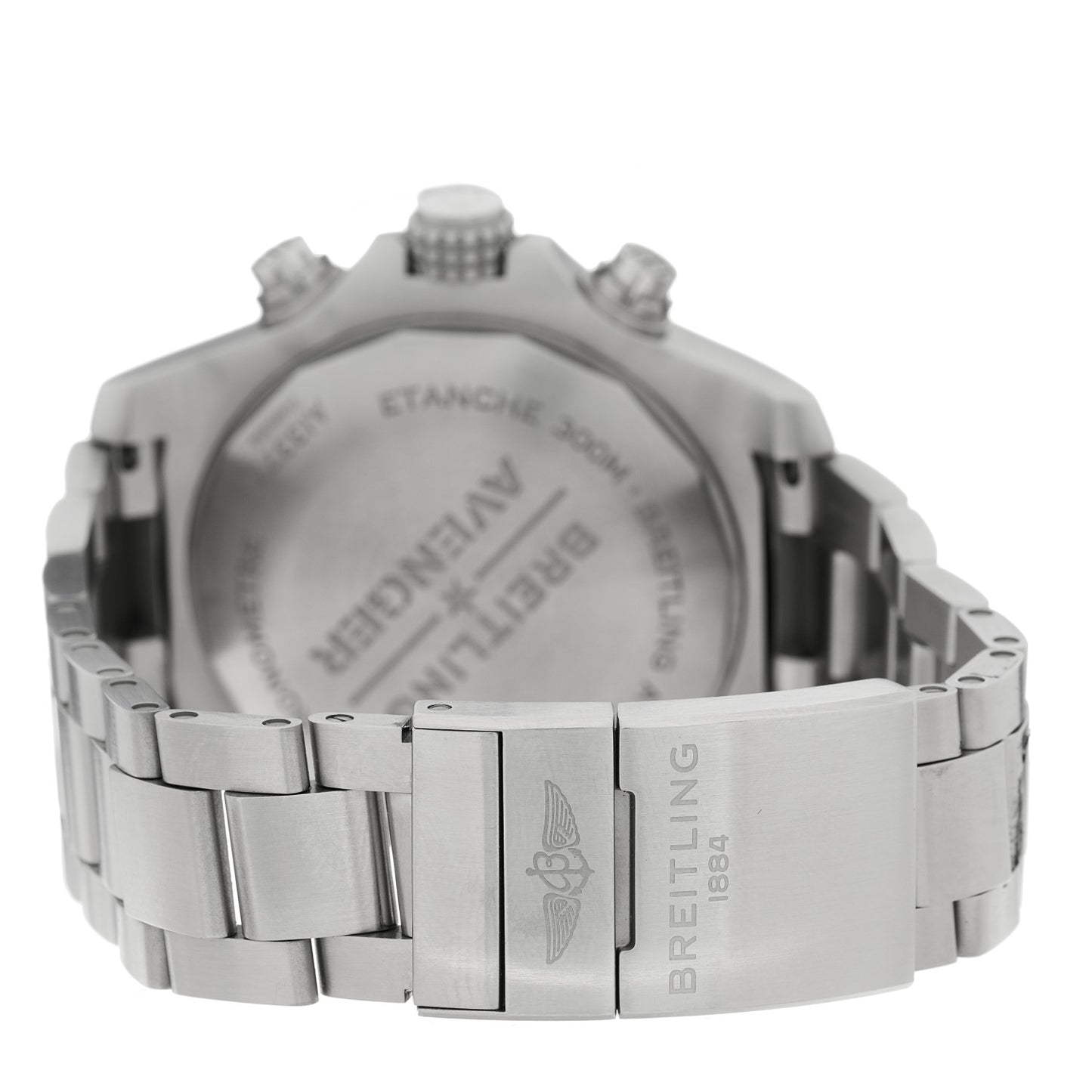 Stainless Steel 48mm Super Avenger Chronograph Automatic Watch Black A13375