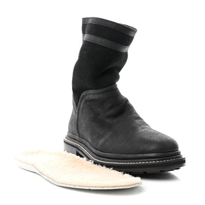 Chanel Goatskin Suede Shearling CC Short Boots 38 Black 16 of 18