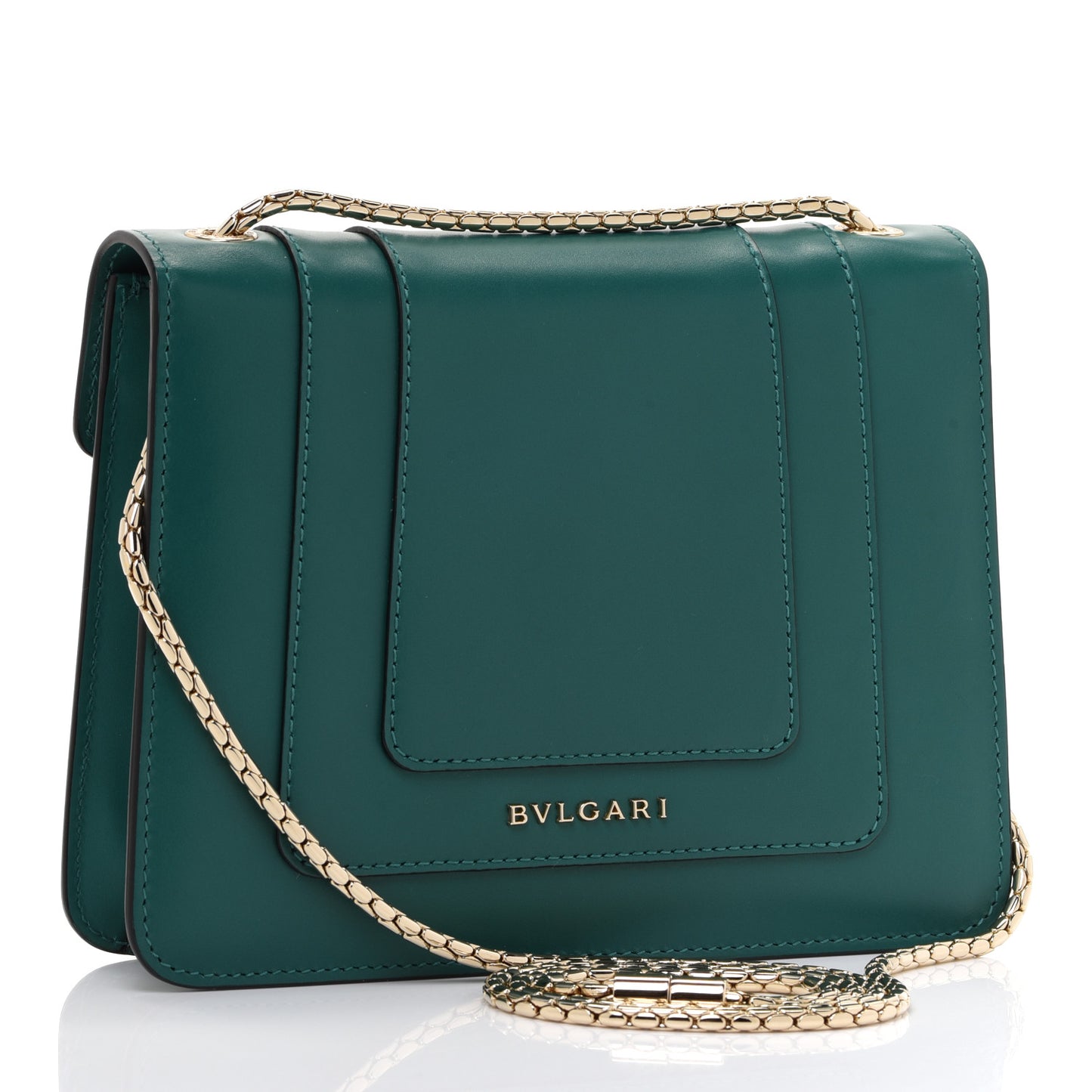 Calfskin Small Serpenti Forever Snake Strap Crossbody Bag Emerald Green