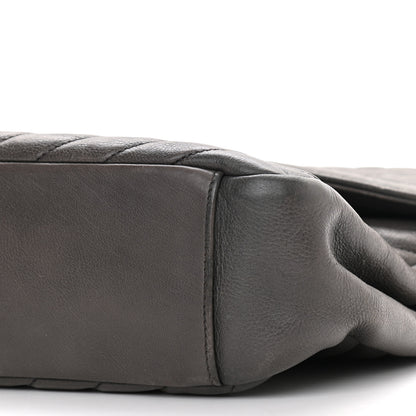 Saint Laurent Sheepskin Matelasse Chevron Monogram Large College Satchel Dark Anthracite 10 of 15