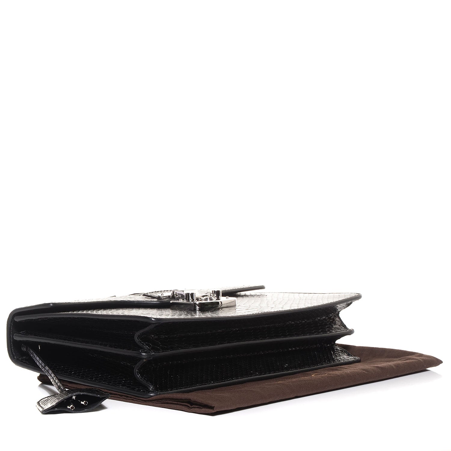 Gucci Python Small Lady Lock Briefcase Clutch Black 4 of 9
