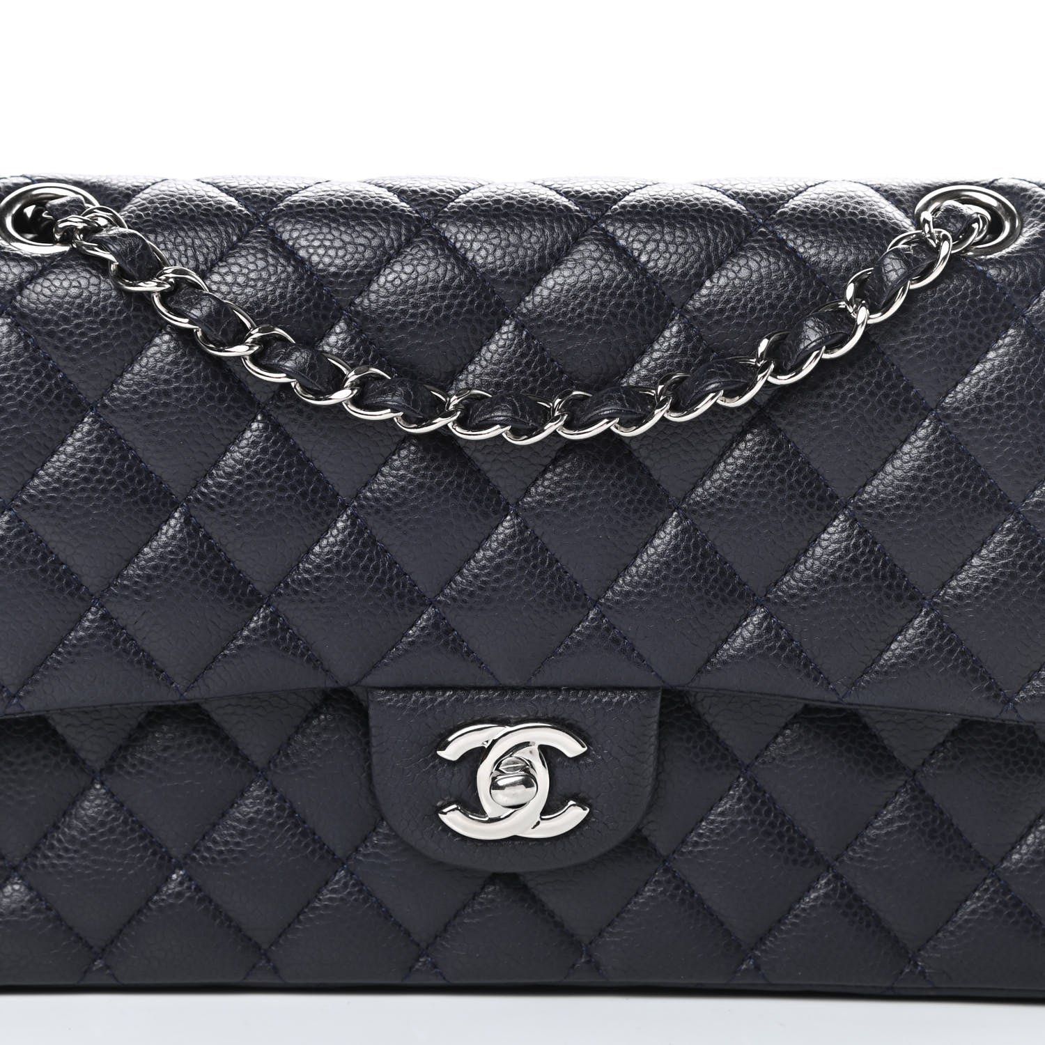Chanel Lambskin Quilted Medium Double Flap Navy 8 of 17