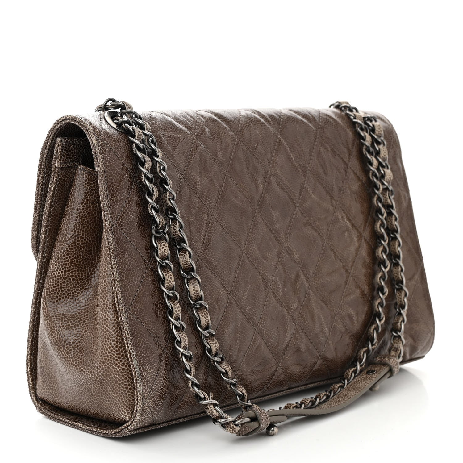 Chanel Crumpled Grained Calfskin Jumbo CC Crave Flap Beige 3 of 11