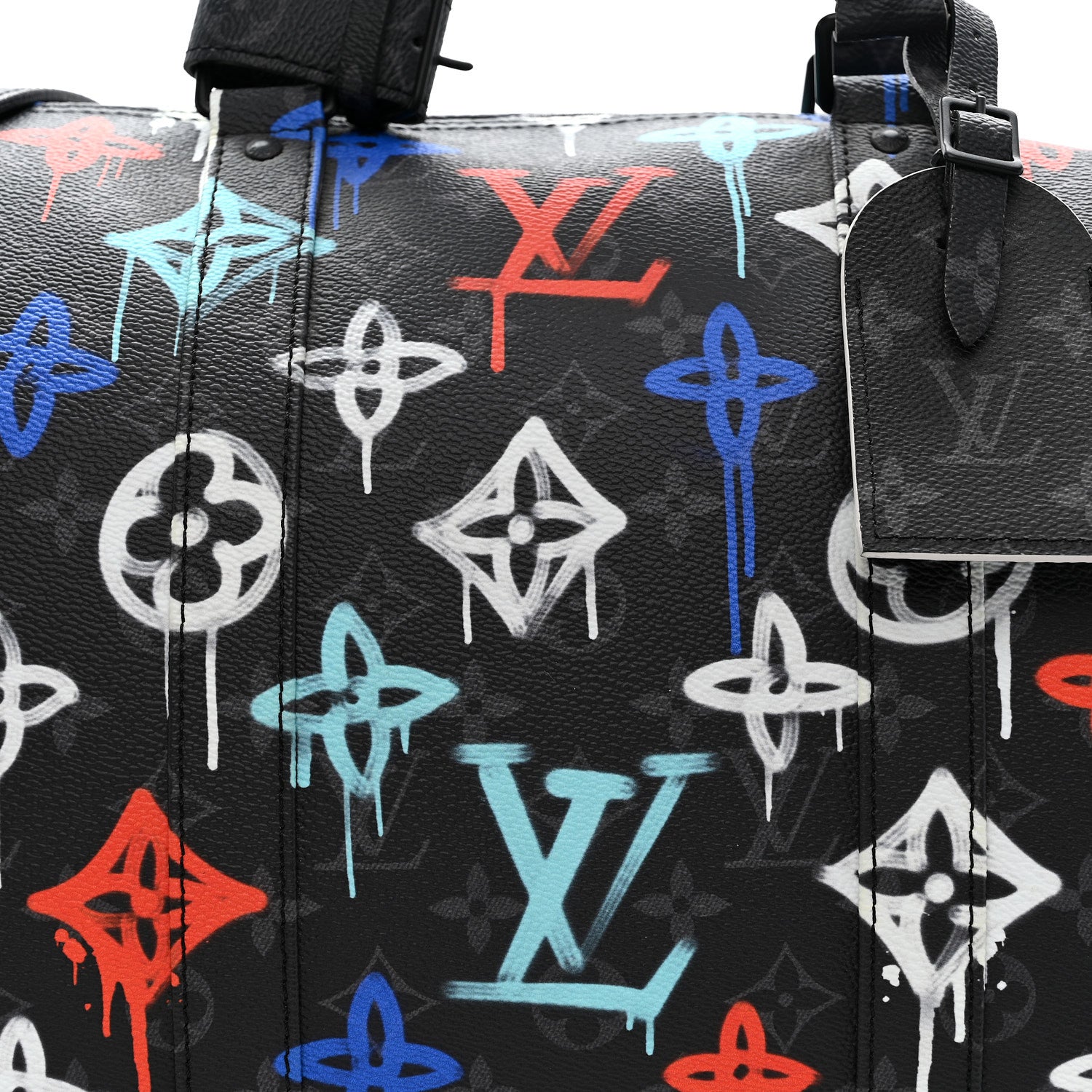 Louis Vuitton Monogram Eclipse LV Graffiti Keepall Bandouliere 50 Multicolor 6 of 9