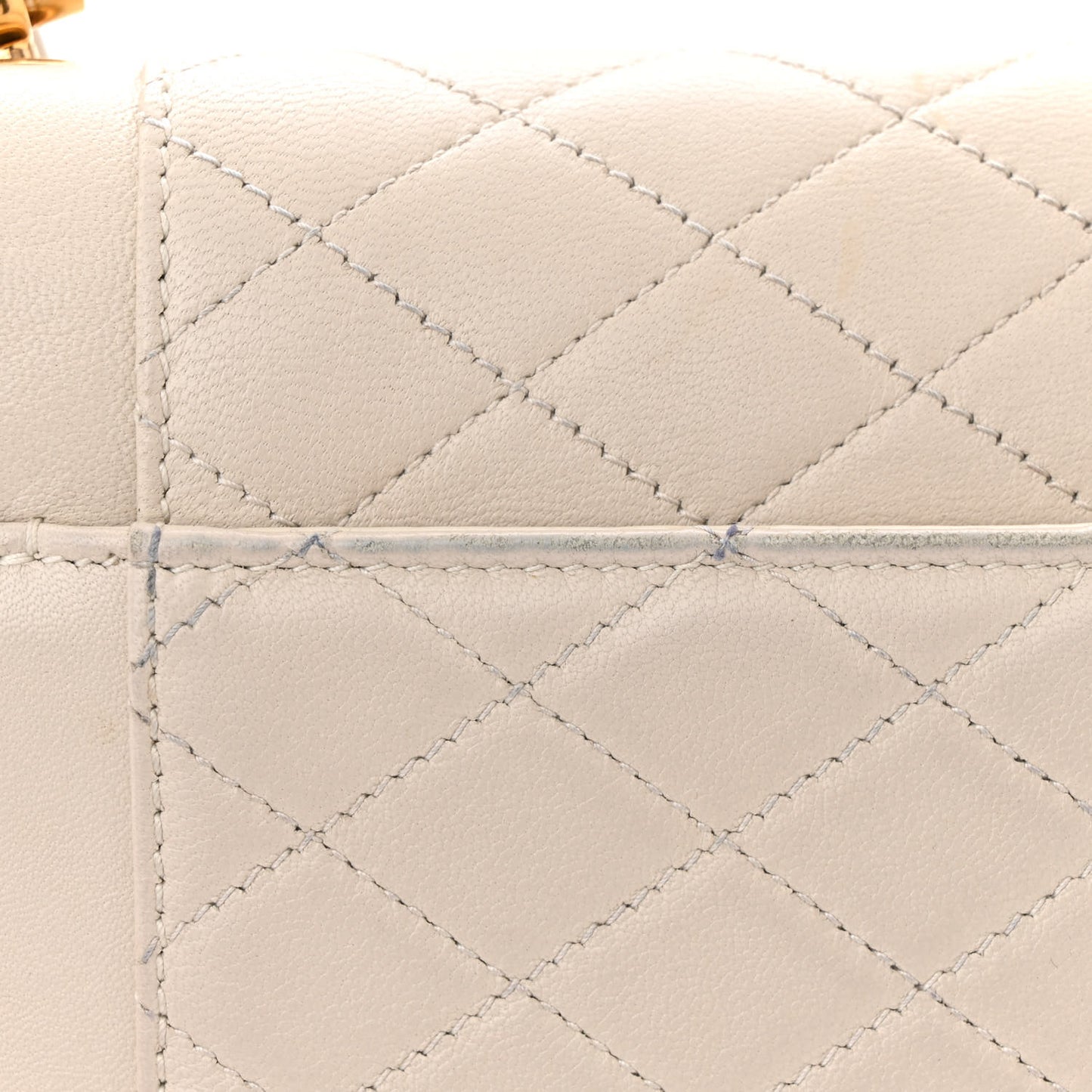 Lambskin Quilted Mini Gaby Satchel Blanc Vintage