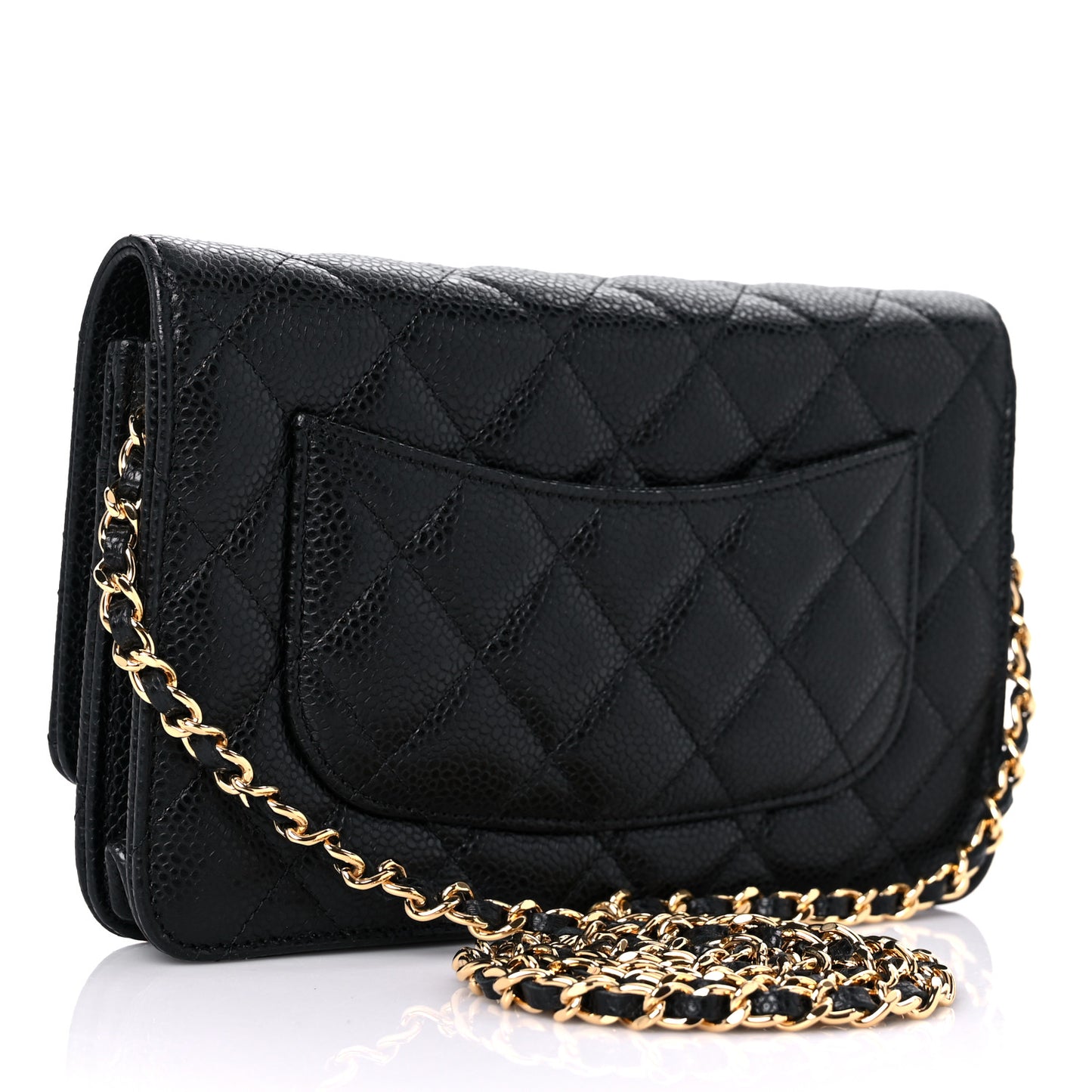 Caviar Quilted Wallet On Chain WOC Black