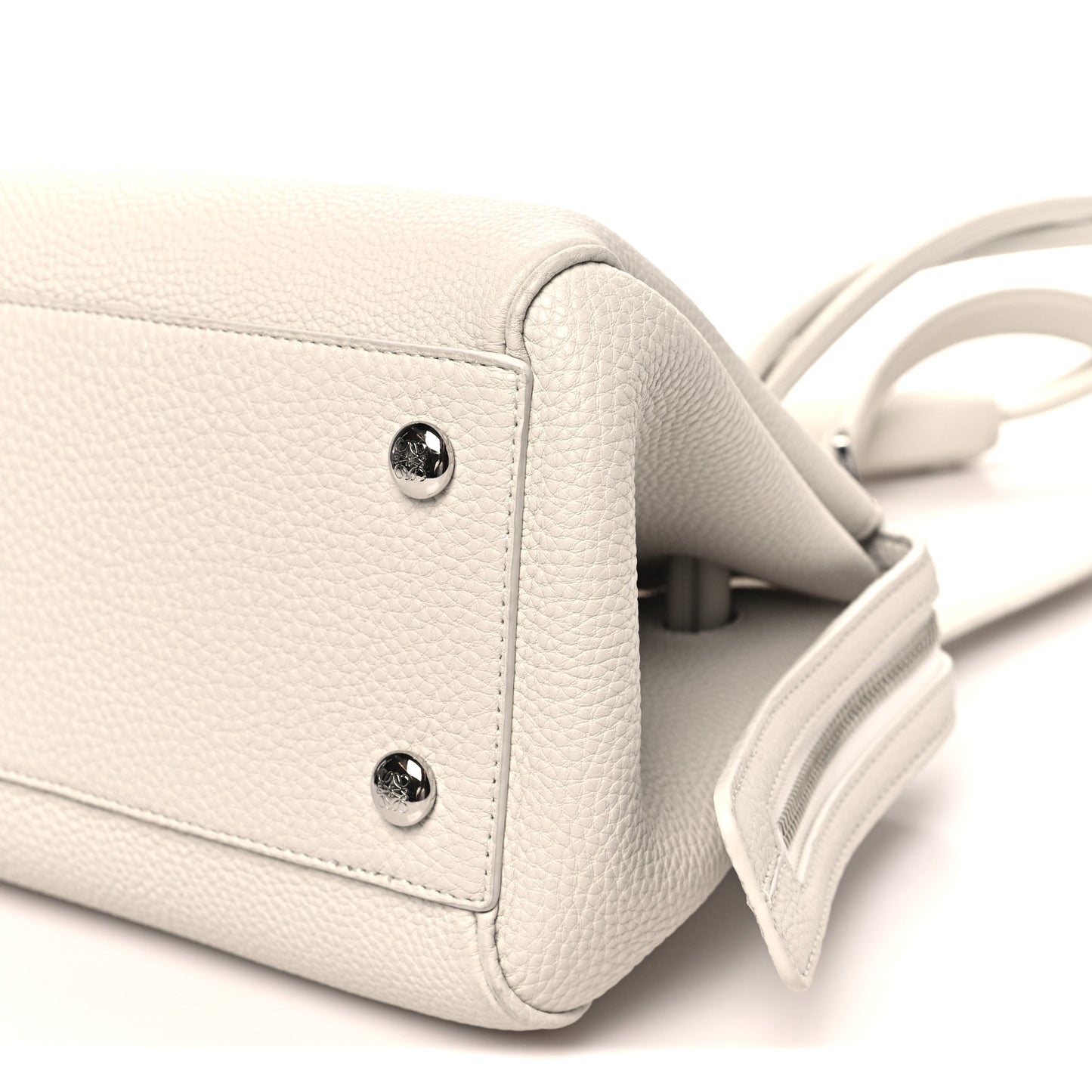 Supple Grained Calfskin Small Madrid Bag Soft White