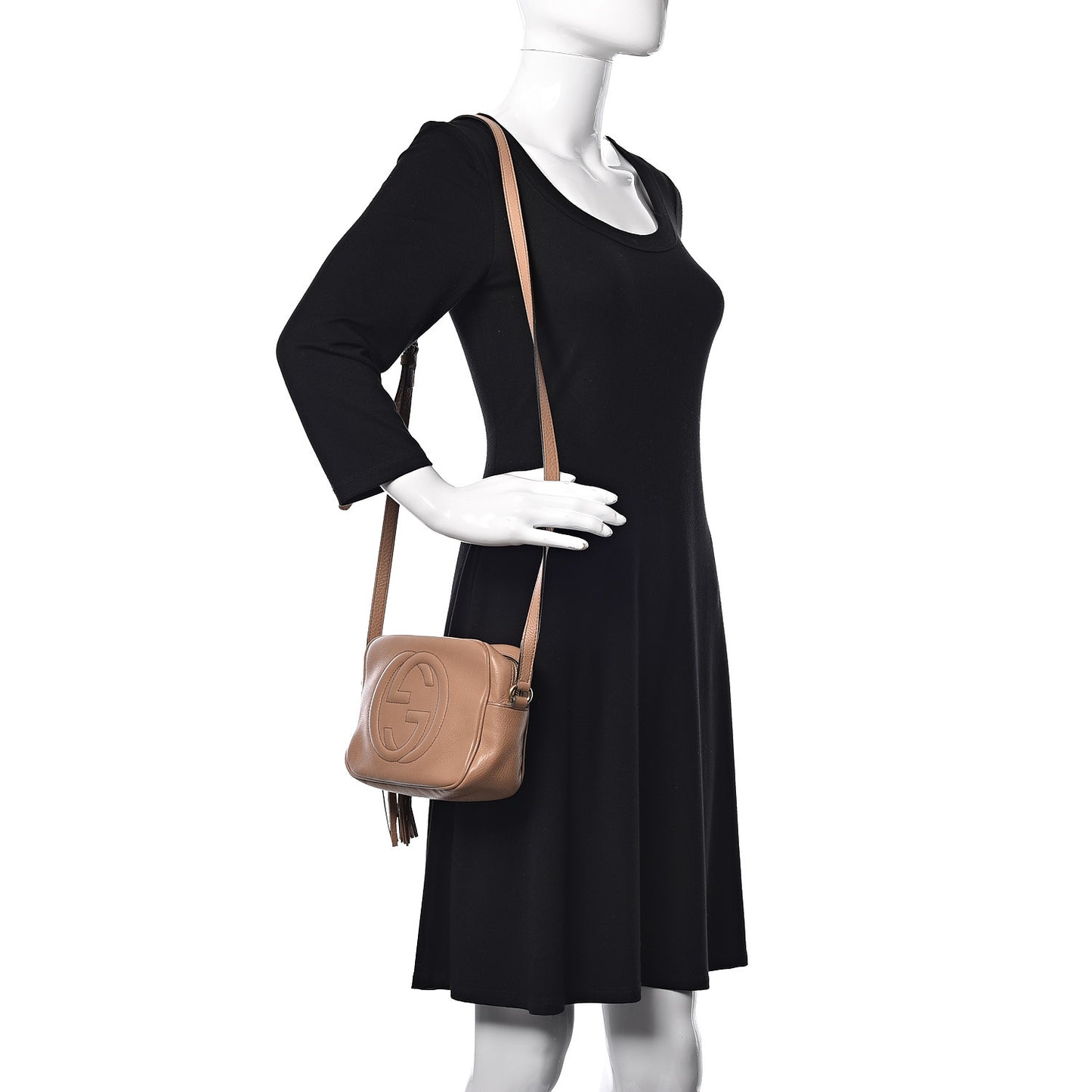 Pebbled Calfskin Small Soho Disco Bag Camelia
