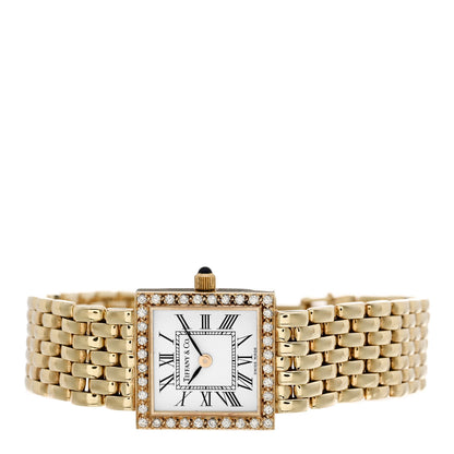 Tiffany 14K Yellow Gold Diamond Bezel 19mm Quartz Watch 2 of 4