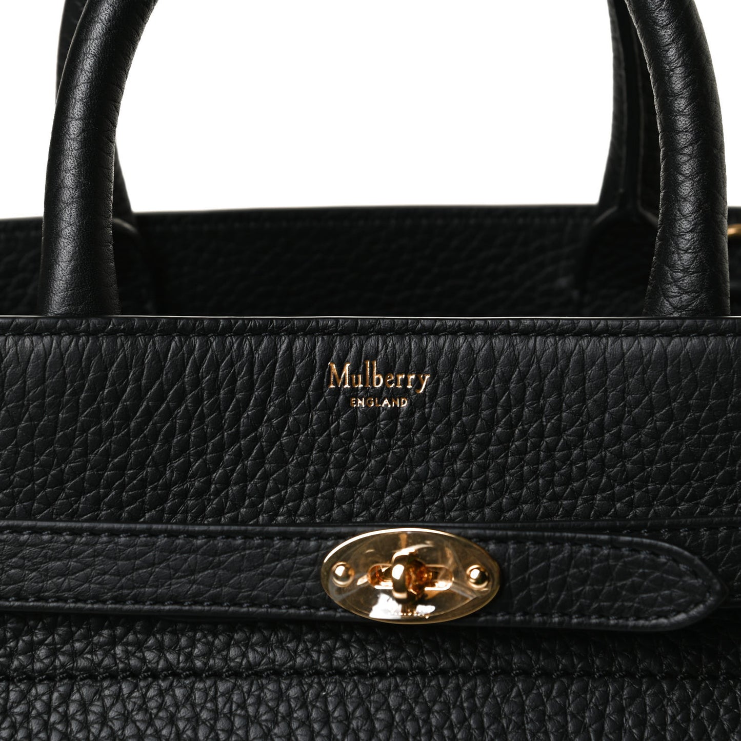 Heavy Grain Small Belted Bayswater Tote Black