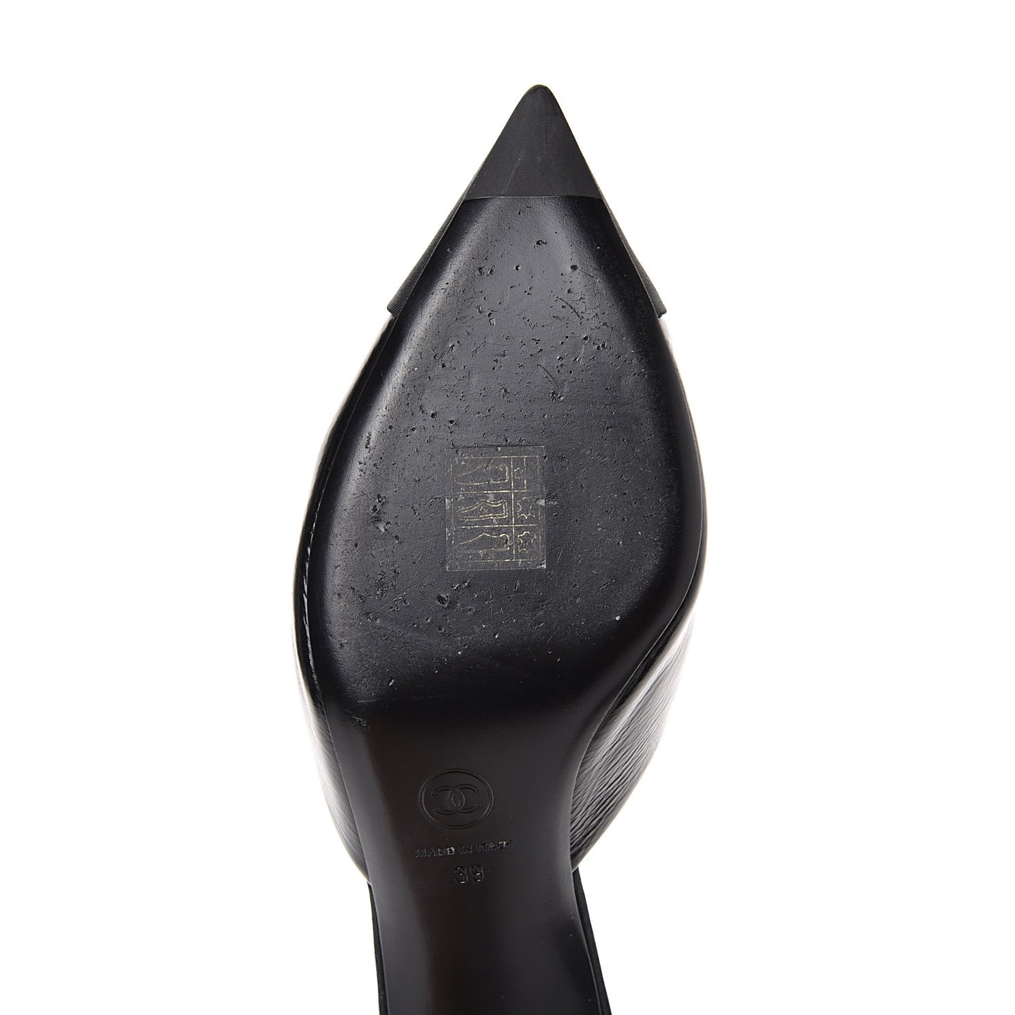 Patent Grosgrain Cap Toe Pearl Mule 39 Black