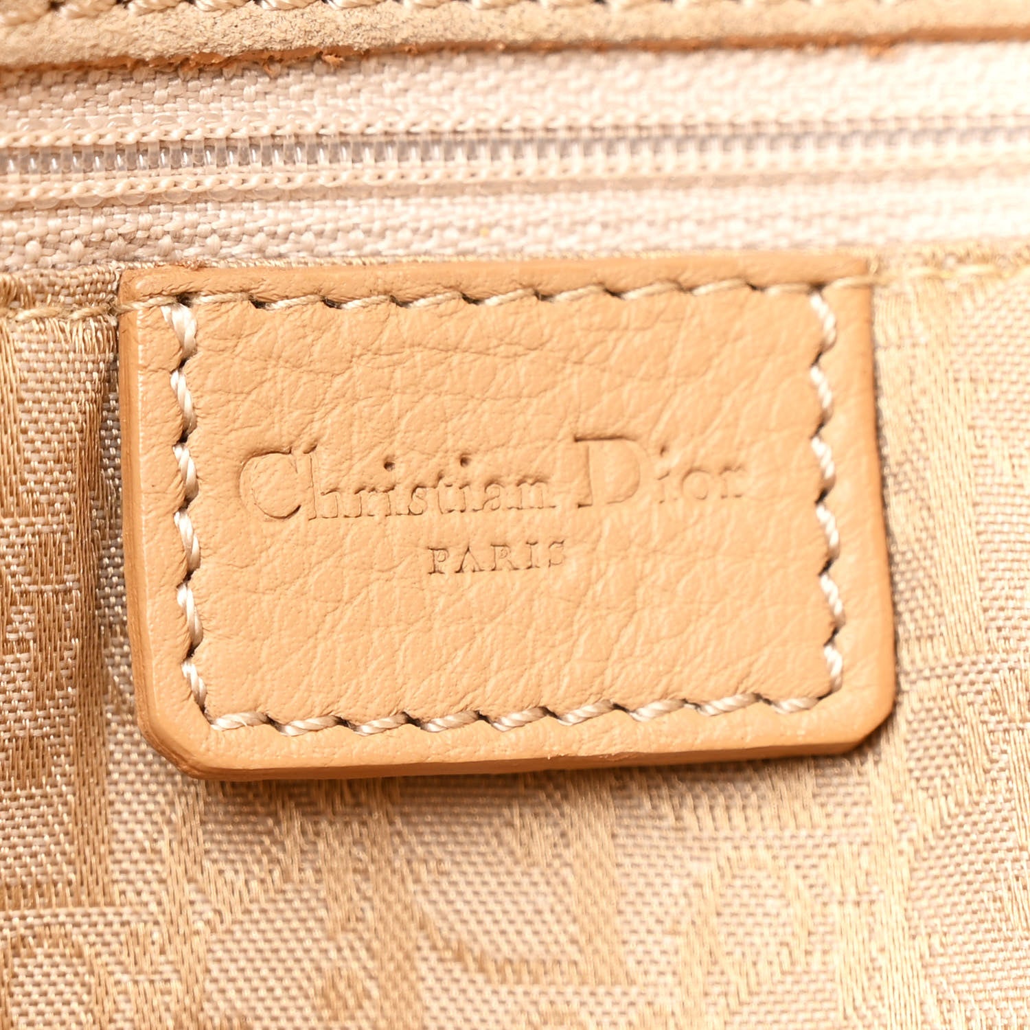 Christian Dior Grained Calfskin Saddle Messenger Bag Beige 6 of 13
