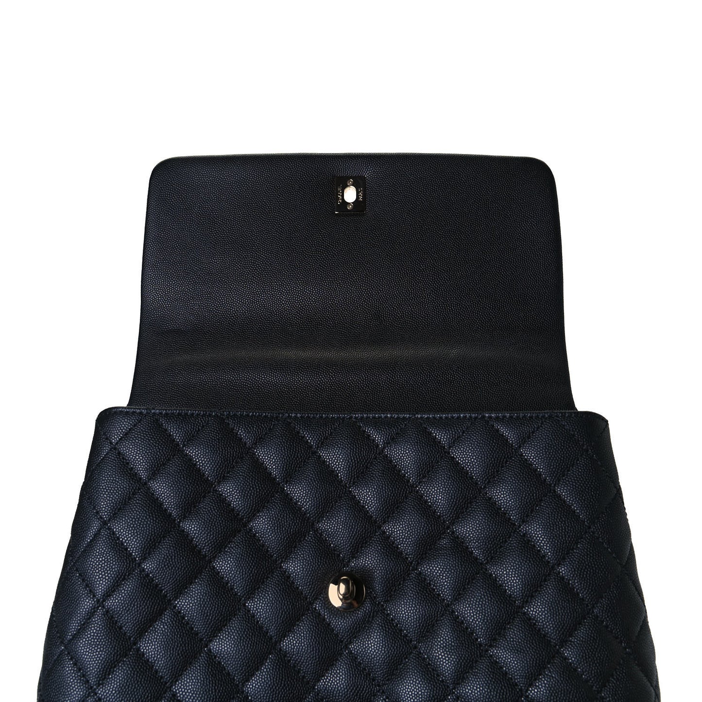 Caviar Quilted Small Coco Handle Flap Black