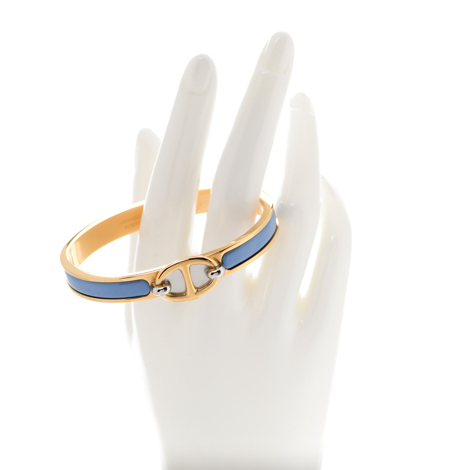 Hermes Enamel Mini Farandole Clic Chaine D'Ancre Bracelet Blue 2 of 7