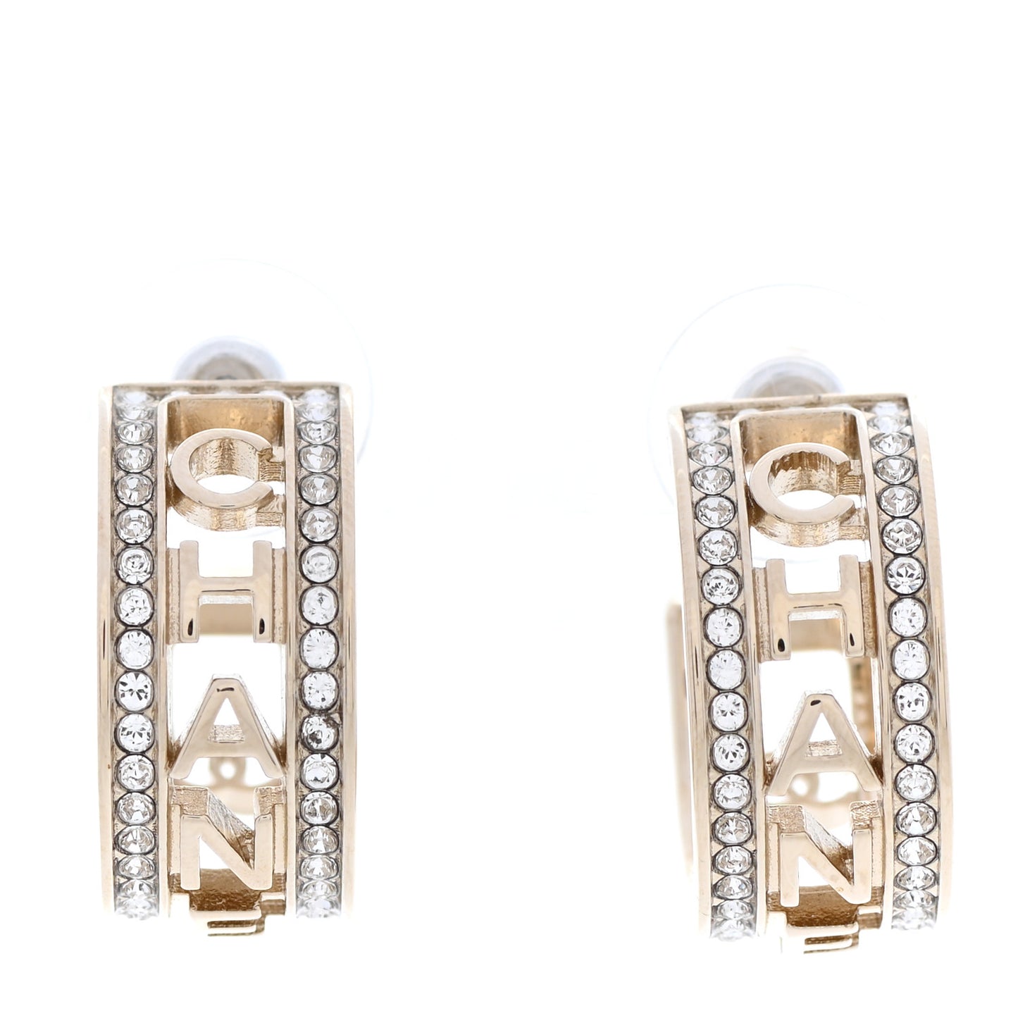 Metal Crystal Bow-tiful CC Hoop Earrings Gold