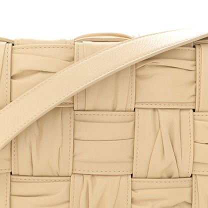 Bottega Veneta Calfskin Intreccio Plisse Cassette Crossbody Bag Porridge 8 of 13