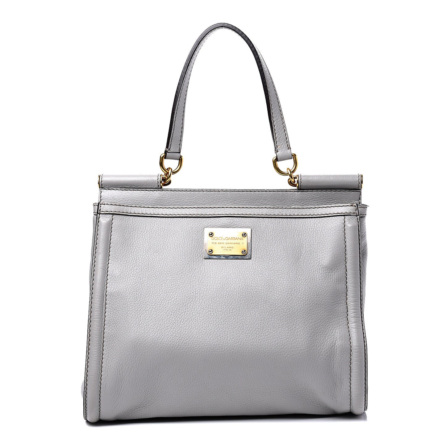 Calfskin Miss Sicily Shopper Tote Grey