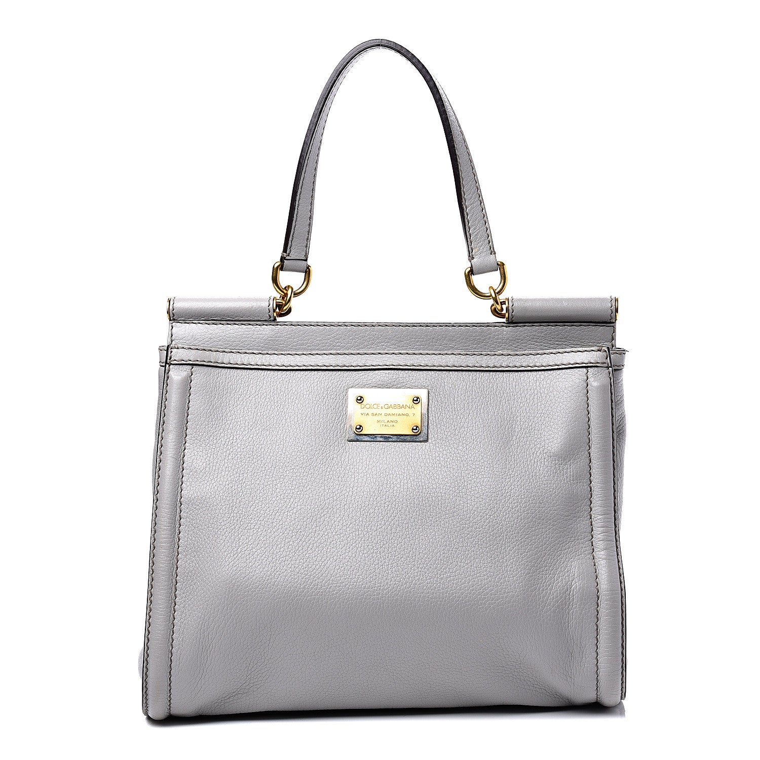 Dolce & Gabbana Calfskin Miss Sicily Shopper Tote Grey 1 of 9