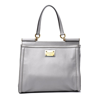 Dolce & Gabbana Calfskin Miss Sicily Shopper Tote Grey 1 of 9