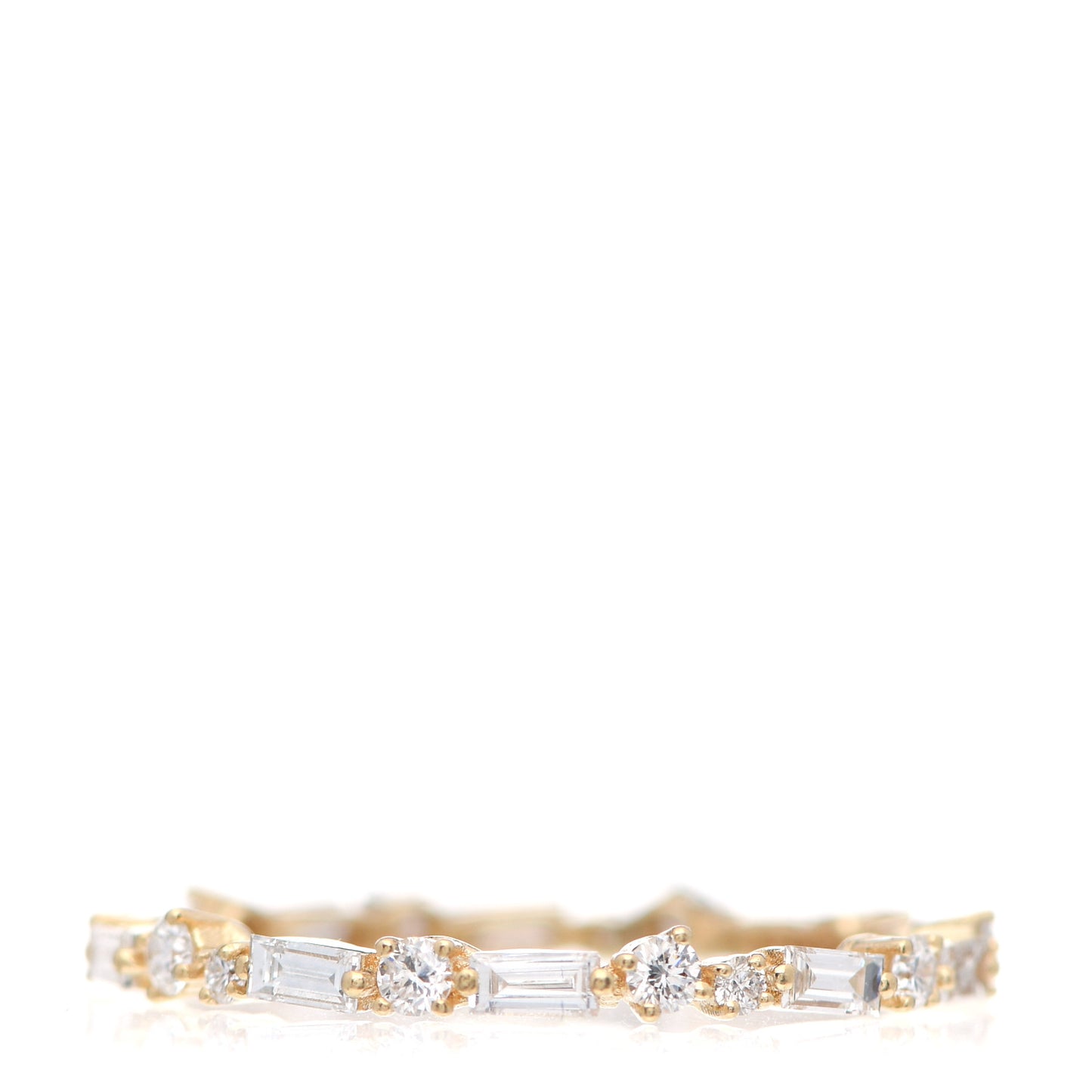 18K Yellow Gold Diamond Thin Mix Eternity Ring 54 7