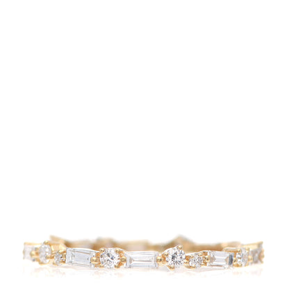 Suzanne Kalan 18K Yellow Gold Diamond Thin Mix Eternity Ring 54 7 1 of 5