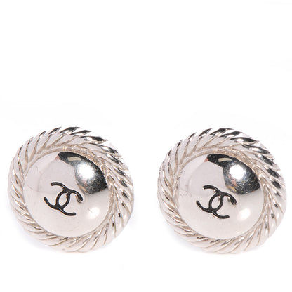 Chanel CC Clip On Earrings Silver 1 of 5