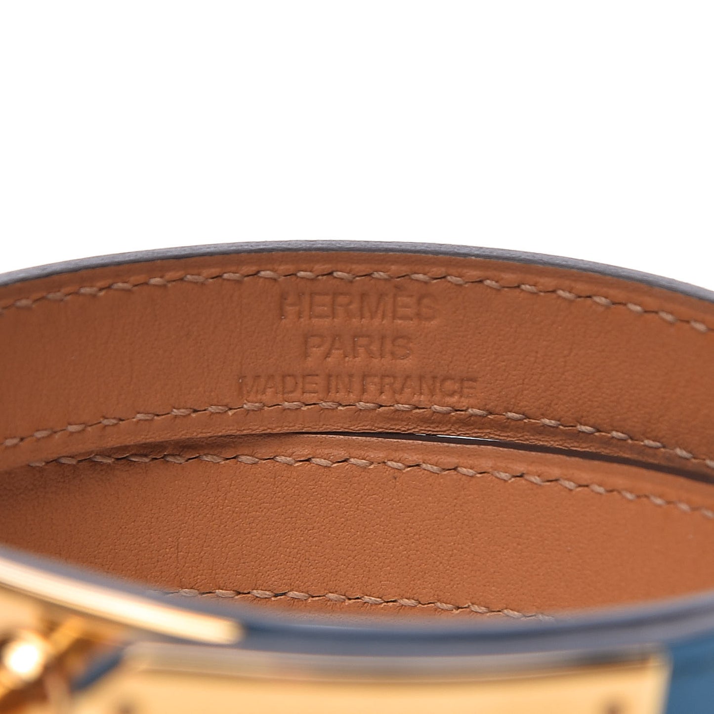 Tadelakt Kelly Double Tour Bracelet M Bleu Izmir