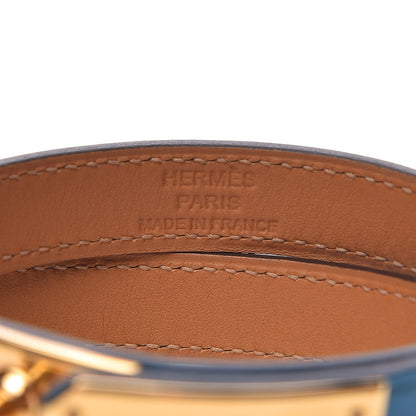 Hermes Tadelakt Kelly Double Tour Bracelet M Bleu Izmir 5 of 6