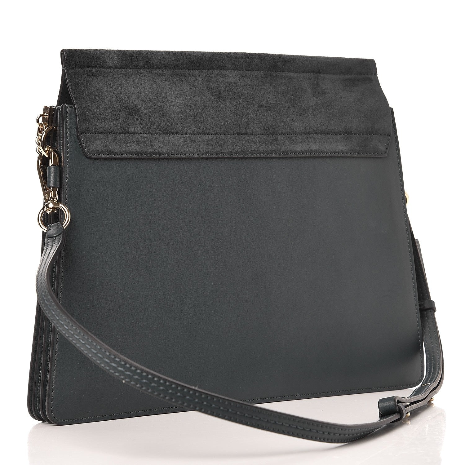 Chloe Suede Calfskin Medium Faye Shoulder Bag Silver Blue 3 of 7