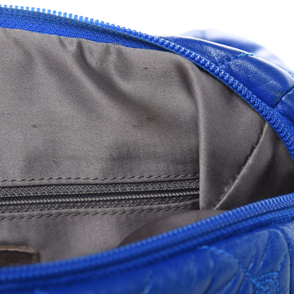 Chanel Lambskin Quilted Hidden Chain Bowler Blue 6 of 21