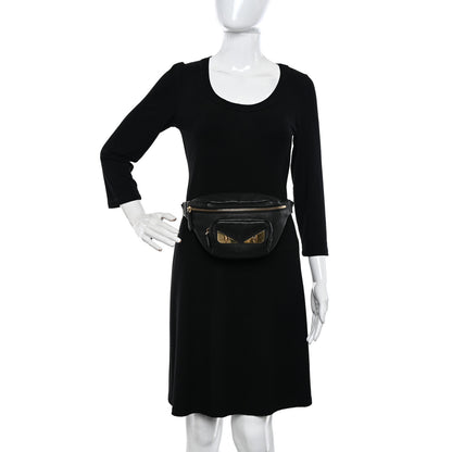 Fendi Cuoio Romano Metal Bug Eyes Pocket Belt Bag Black 2 of 14