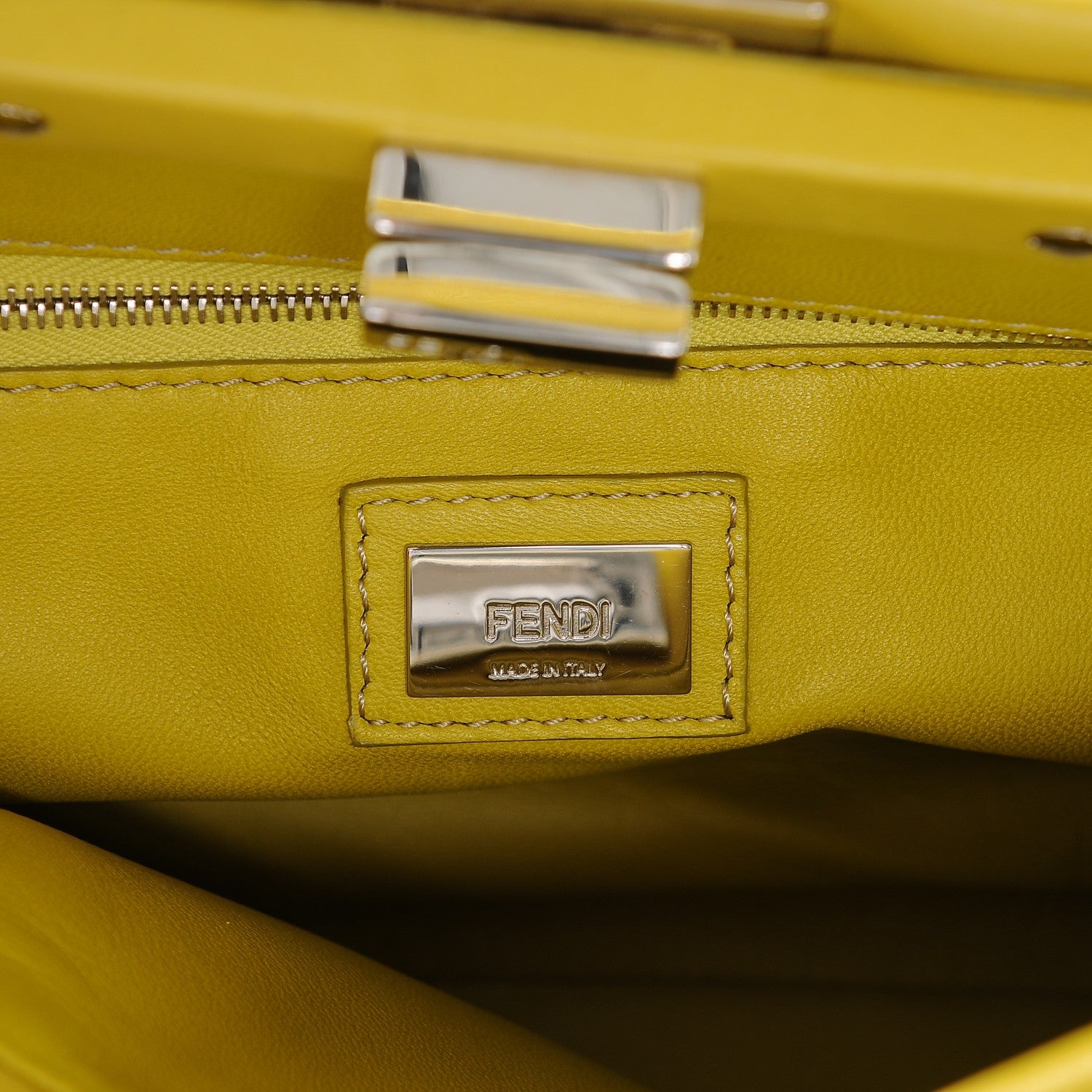 Fendi Nappa Mini Peekaboo Iconic Satchel Lime 6 of 16