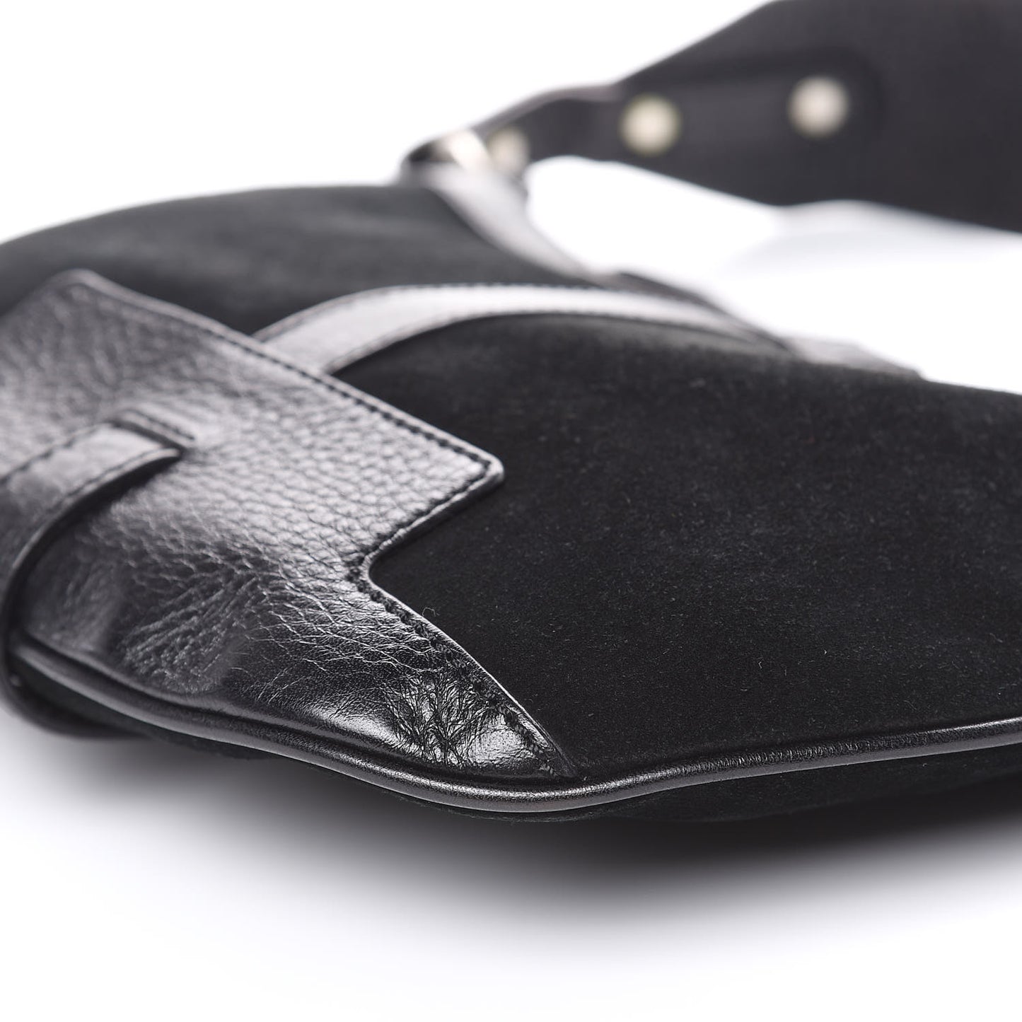 Calfskin Suede Hobo Black