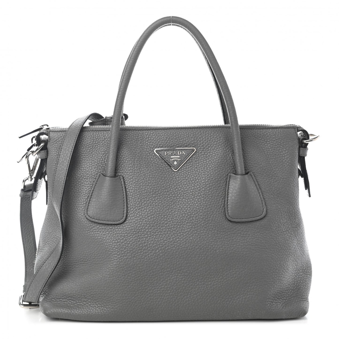Vitello Daino Side Zip Tote Marmo