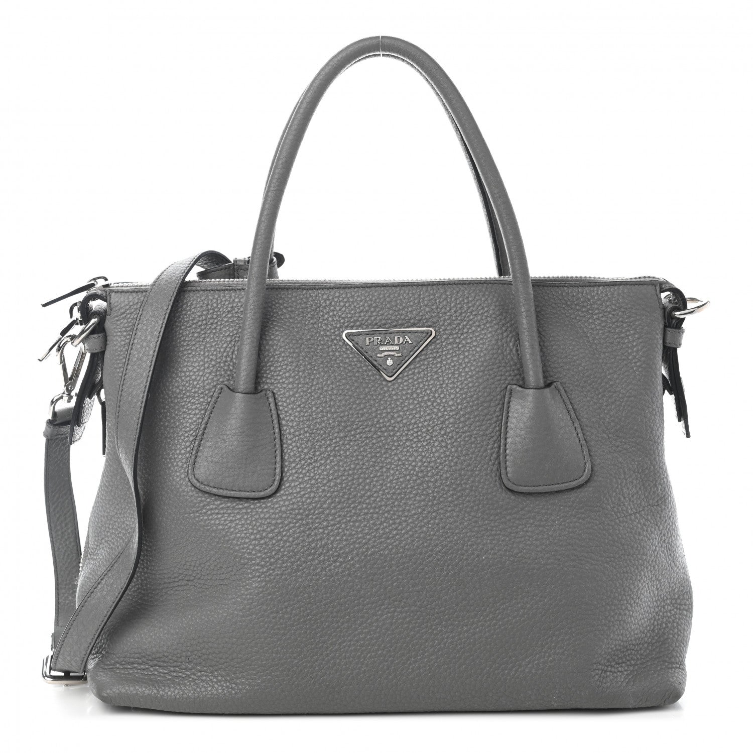 Prada Vitello Daino Side Zip Tote Marmo 1 of 10