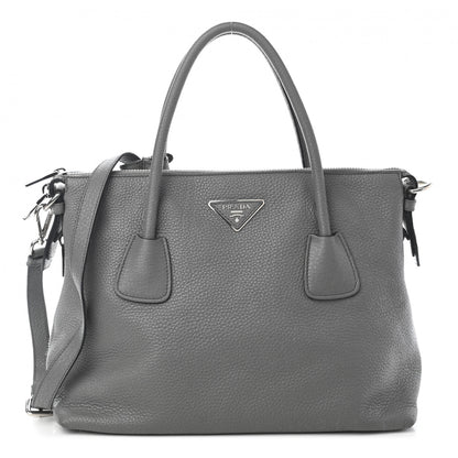 Prada Vitello Daino Side Zip Tote Marmo 1 of 10