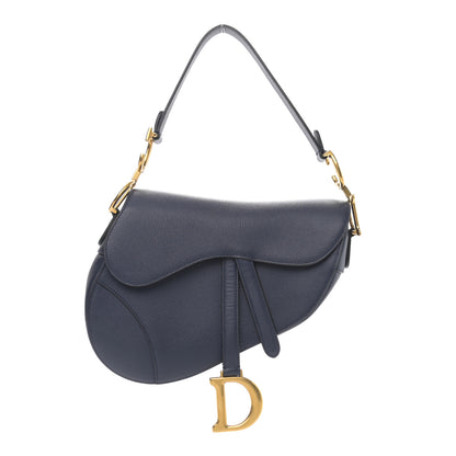 Christian Dior Grained Calfskin Saddle Bag Navy 1 of 9